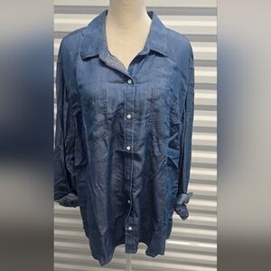 Crown & Ivy Blue Button Down Shirt